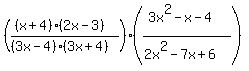 %28%28%28x%2B4%29%282x-3%29%29%2F%28%283x-4%29%283x%2B4%29%29%29%28%283x%5E2-x-4%29%2F%282x%5E2-7x%2B6%29%29
