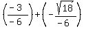 %28%28-3%29%2F%28-6%29%29+%2B+%28-sqrt%2818%29%2F%28-6%29%29