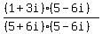 %28%281+%2B+3i%29%285+-+6i%29%29%2F%28%285+%2B+6i%29%285+-+6i%29%29