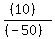 ((10))/((-50))