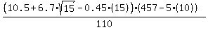 %28%2810.5%2B6.7%2Asqrt%2815%29-0.45%2815%29%29%28457-5%2810%29%29%29%2F110