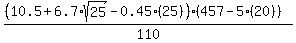 %28%2810.5%2B6.7%2Asqrt%2825%29-0.45%2825%29%29%28457-5%2820%29%29%29%2F110