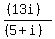 ((13i))/((5+i))