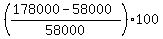 ((178000-58000)/58000)*100
