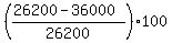 ((26200-36000)/26200)*100