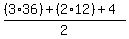 %28%283%2A36%29%2B%282%2A12%29%2B4%29%2F2