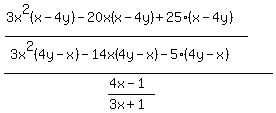 %28%283x%5E2%28x-4y%29-20x%28x-4y%29%2B25%28x-4y%29%29%2F%283x%5E2%284y-x%29-14x%284y-x%29-5%284y-x%29%29%29%2F%28%284x-1%29%2F%283x%2B1%29%29