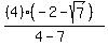 %28%284%29%28-2-sqrt%287%29%29%29%2F%284-7%29