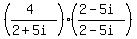 ((4)/(2+5i))((2-5i)/(2-5i))
