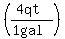 ((4qt)/(1gal))
