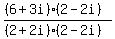 ((6+3i)(2-2i))/((2+2i)(2-2i))