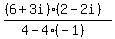 ((6+3i)(2-2i))/(4-4(-1))