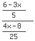 ((6-3x)/5)/((4x-8)/25)