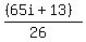 ((65i + 13))/(26)