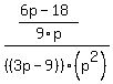 %28%286p+-18%29%2F9p%29%2F%28%283p-9%29%29%2F%28p%5E2%29%29