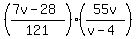 %28%287v-28%29%2F121%29%2A%2855v%2F%28v-4%29%29