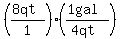 ((8qt)/1)((1gal)/(4qt))