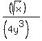 ((sqrt(x)))/((4y^3))