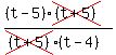 ((t-5)cross((t+5)))/(cross((t+5))(t-4))