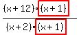 ((x+12)highlight((x+1)))/((x+2)highlight((x+1)))