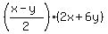 %28%28x+-+y%29%2F2%29%2A%282x+%2B+6y%29