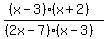 %28%28x-3%29%28x%2B2%29%29%2F%28%282x-7%29%28x-3%29%29