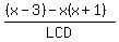 %28%28x-3%29-x%28x%2B1%29%29%2FLCD