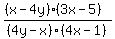 %28%28x-4y%29%283x-5%29%29%2F%284y-x%29%284x-1%29