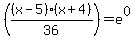 %28%28x-5%29%28x%2B4%29%2F36%29=+e%5E0