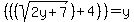 %28+%28%28sqrt%282y%2B7%29%29+%2B+4%29%29+=+y%29%29%29%29+