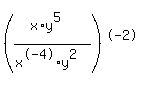 %28+%28x%2Ay%5E5%29+%2F+%28x%5E-4%2Ay%5E2%29+%29%5E-2