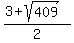 %28+3%2B+sqrt+%28409%29%29%2F2