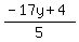 %28-17y+%2B+4%29%2F5+