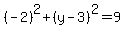 %28-2%29%5E2%2B%28y-3%29%5E2=9