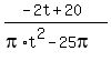 %28-2t%2B20%29%2F%28pi%2At%5E2+-+25pi%29