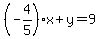 %28-4%2F5%29x%2By=9