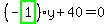 %28-highlight_green%28+1+%29%29%2Ay%2B40=0