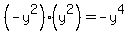 (-y^2)*(y^2)=-y^4