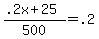 %28.2x+%2B+25%29+%2F+500+=+.2
