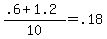 %28.6+%2B+1.2%29+%2F+10+=+.18