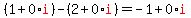 %281%2B0%2Ared%28i%29%29-%282%2B0%2Ared%28i%29%29+=+-1%2B0%2Ared%28i%29