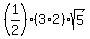 (1/2)(3*2)sqrt(5)