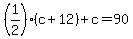 (1/2)(c+12)+c=90