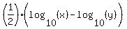 %281%2F2%29%28log%2810%2C%28x%29%29-log%2810%2C%28y%29%29%29