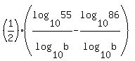 %281%2F2%29%28log%2810%2C55%29%2Flog%2810%2Cb%29+-+log%2810%2C86%29%2Flog%2810%2Cb%29%29