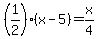 %281%2F2%29%28x-5%29=x%2F4
