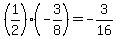 (1/2)*(-3/8) = -3/16