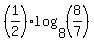 %281%2F2%29log%288%2C%288%2F7%29%29