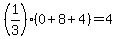 (1/3)(0+8+4)=4