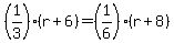 %281%2F3%29%28r%2B6%29=%281%2F6%29%28r%2B8%29
